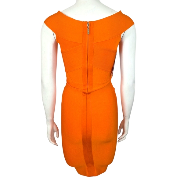 Marciano Guess Bandage Dress Y2K Bodycon NEW Womens XS Orange Cocktail Party - Picture 8 of 14